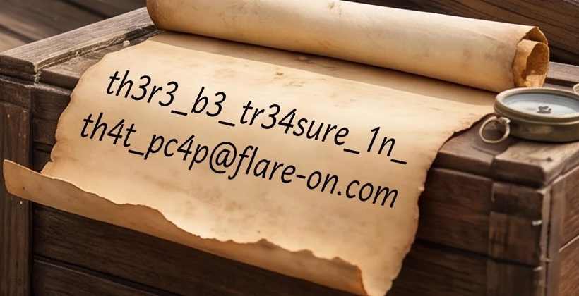 The recovered JPEG with the flag inked across a parchment scroll